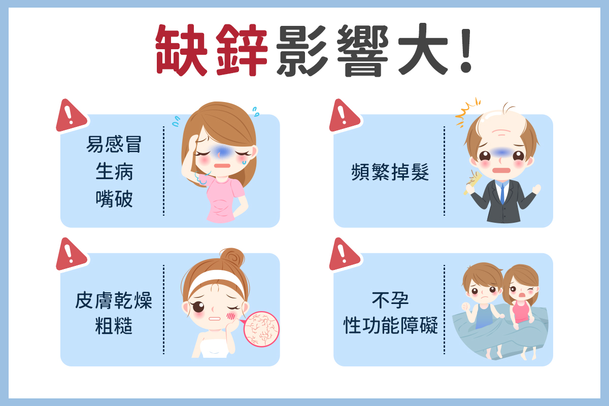 缺鋅會出現什麼症狀？