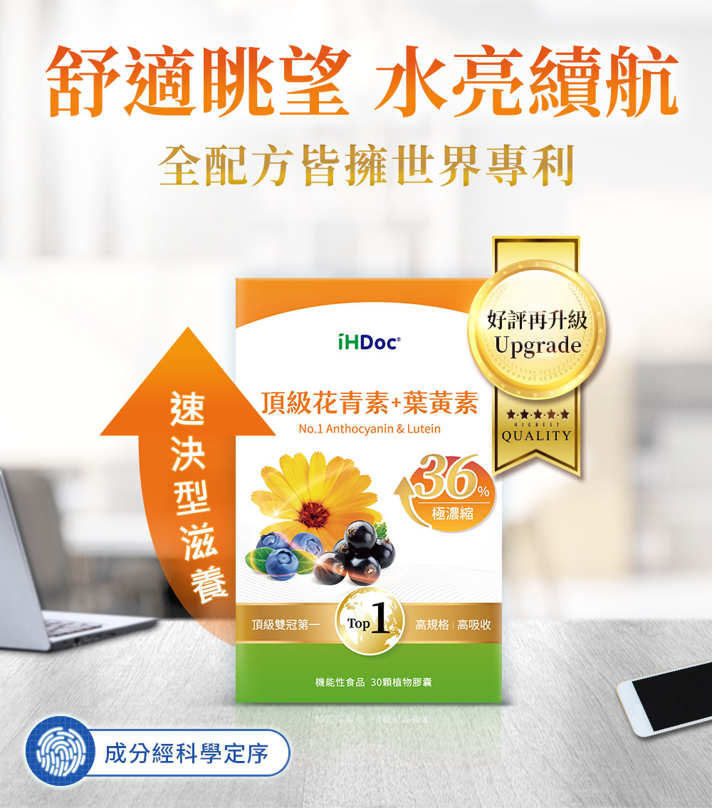 iHDoc®頂級花青素+葉黃素(30粒/盒)1盒- iHDoc® 頂級保健領導品牌