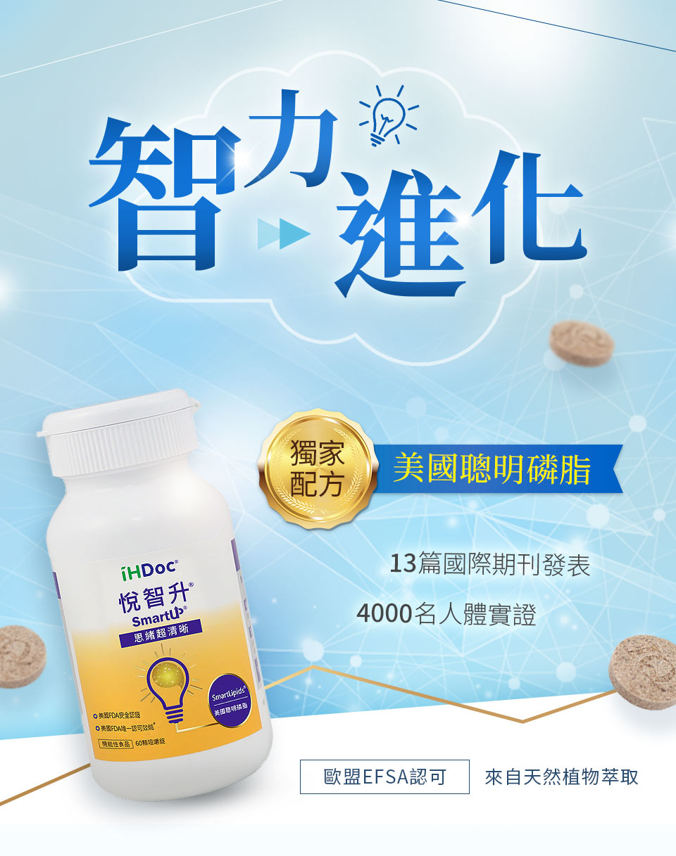 悅智升補聰腦部所需營養，增強智力
