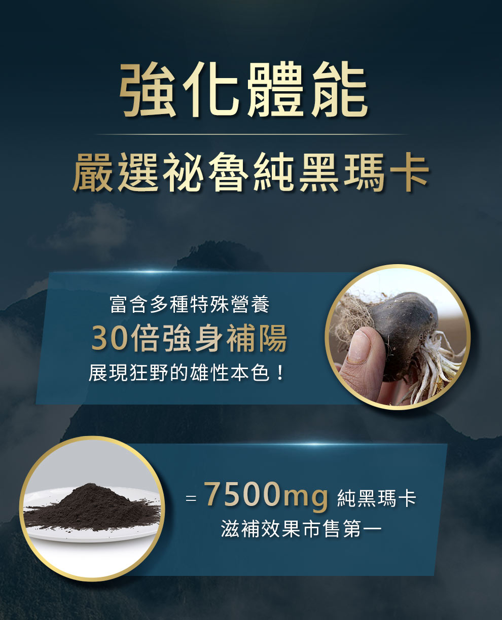 市售第一22倍純黑瑪卡，滋補強身