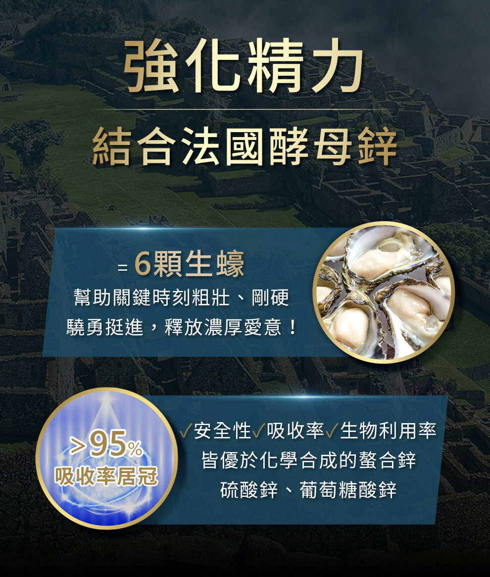 天然酵母鋅比起化學敖合鋅，安全性、吸收率、生物利用率高