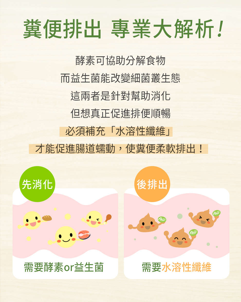 水溶性纖維才能促進腸道蠕動使糞便排出