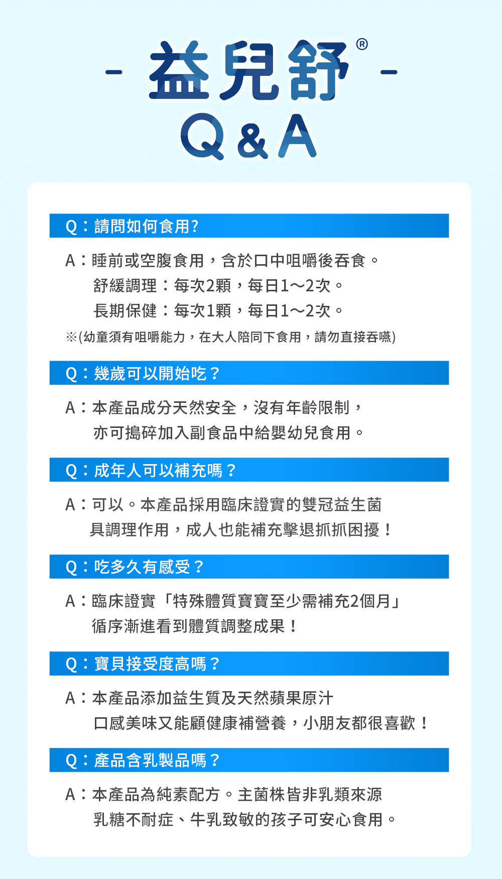 益兒舒營養標示