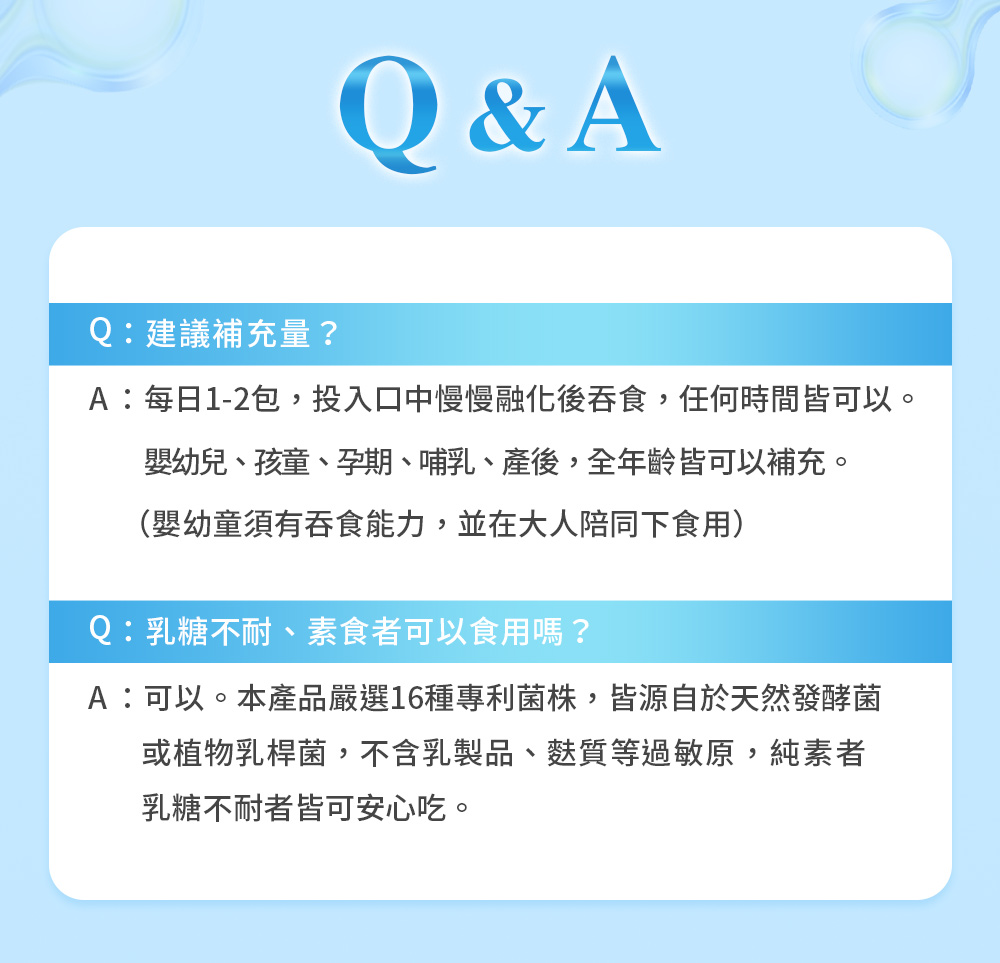 適合消化不好、泌尿道保養、兒童過敏、便秘等
