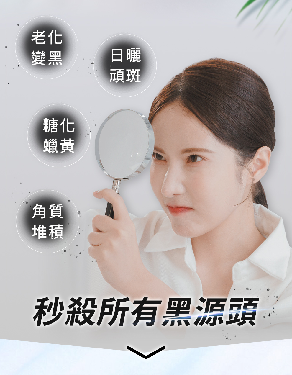 老化暗沉、角質粗糙、糖化蠟黃、日曬過度長斑