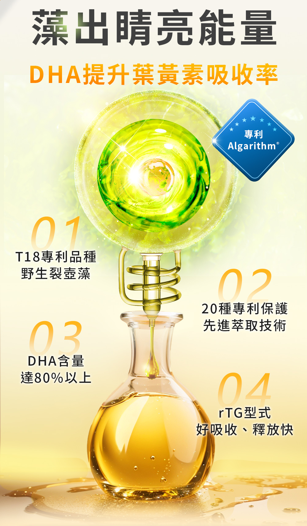 添加專利藻油DHA加強吸收率